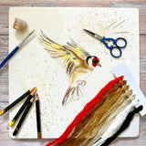 Colour In Flight Goldfinch - Combining Paint With Stitch