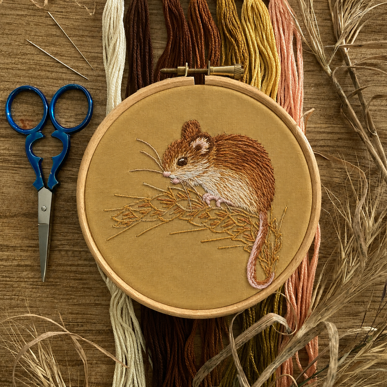 3rd Oct Silk Shading Harvest Mouse - Royal School Of Needlework, Hampton Court Palace