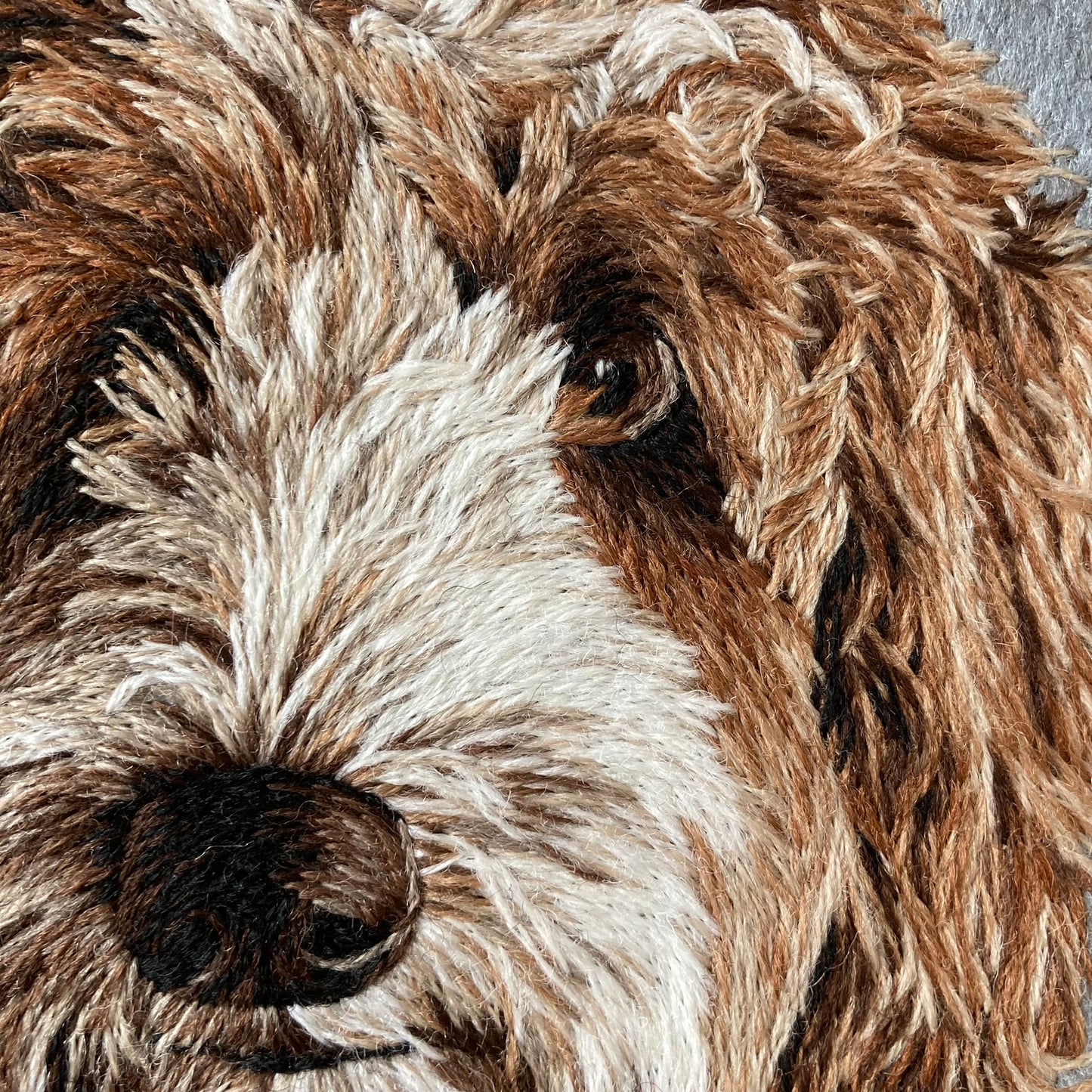 Pet Portrait: Crewel Wool Needle Painting