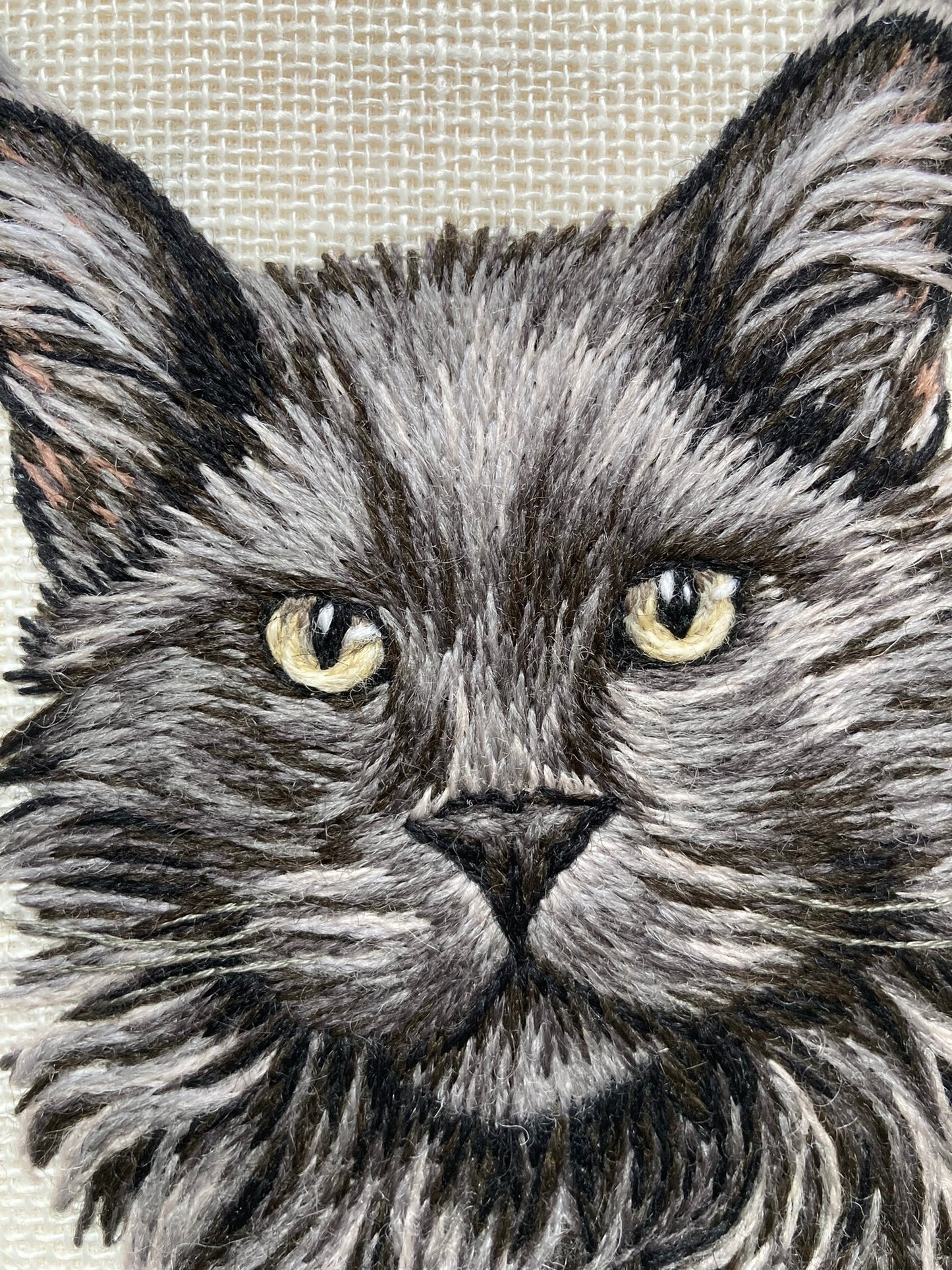 Pet Portrait: Crewel Wool Needle Painting