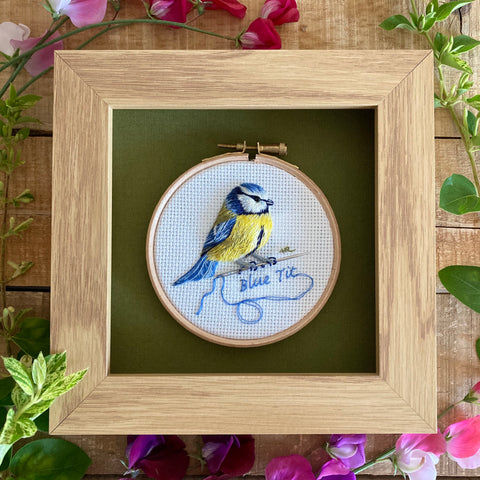 Garden Birds: Blue Tit - Original Hand Embroidery