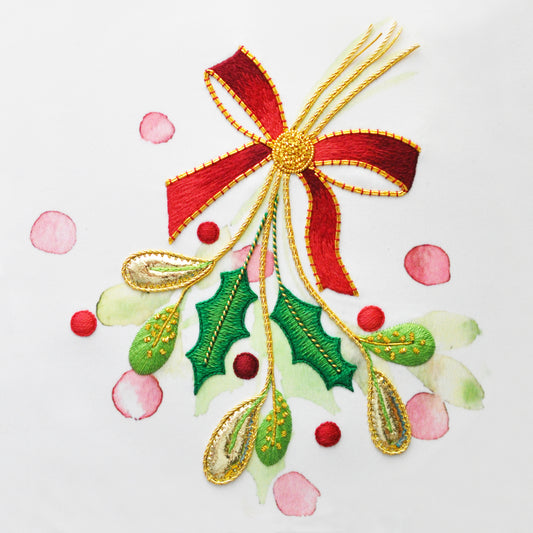 Goldwork And Silk Shading Christmas Spray