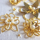 Whitework And Goldwork Flowers