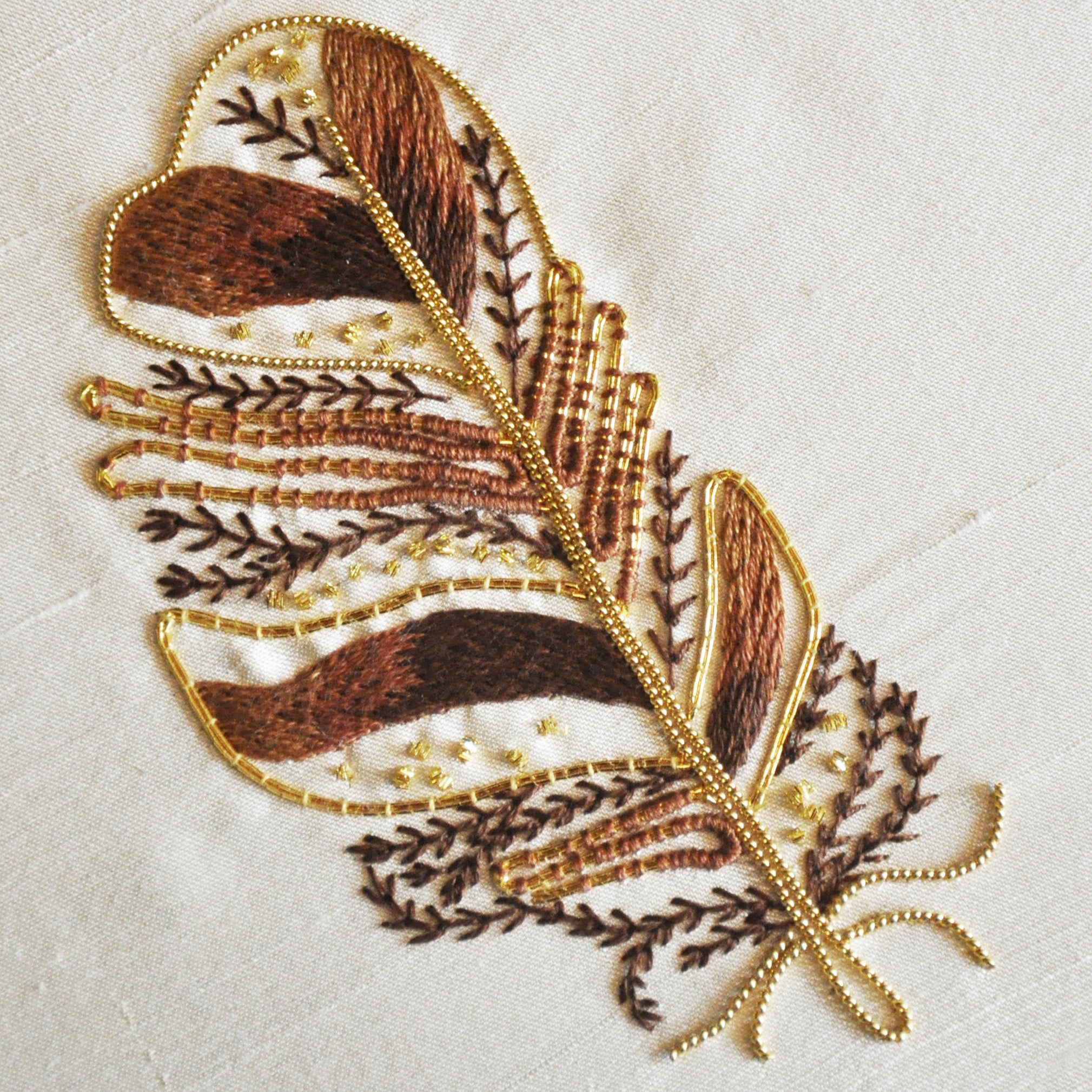 Metalwork Tawny Owl Feather – The Bluebird Embroidery Company
