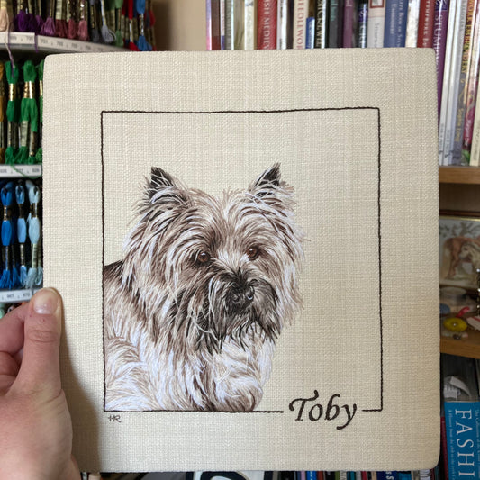 Pet Portrait: Crewel Wool Needle Painting