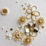 Whitework And Goldwork Flowers